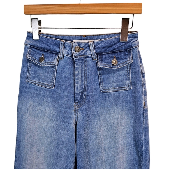 Subdued Womens Low Waist Wide Leg Jeans Sz 6 Light Wash Raw Hem Casual 90s Vibes - Picture 6 of 12